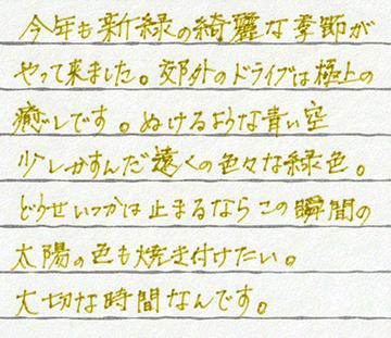 ゲイマッサージ侘助の手書き挨拶文